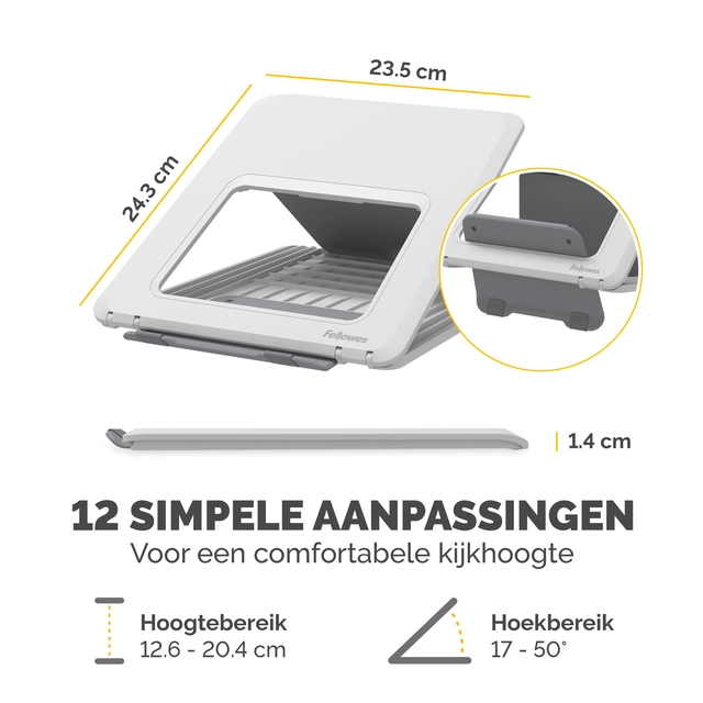 Een Laptopstandaard Fellowes Breyta wit koop je bij VHK Kantoorartikelen