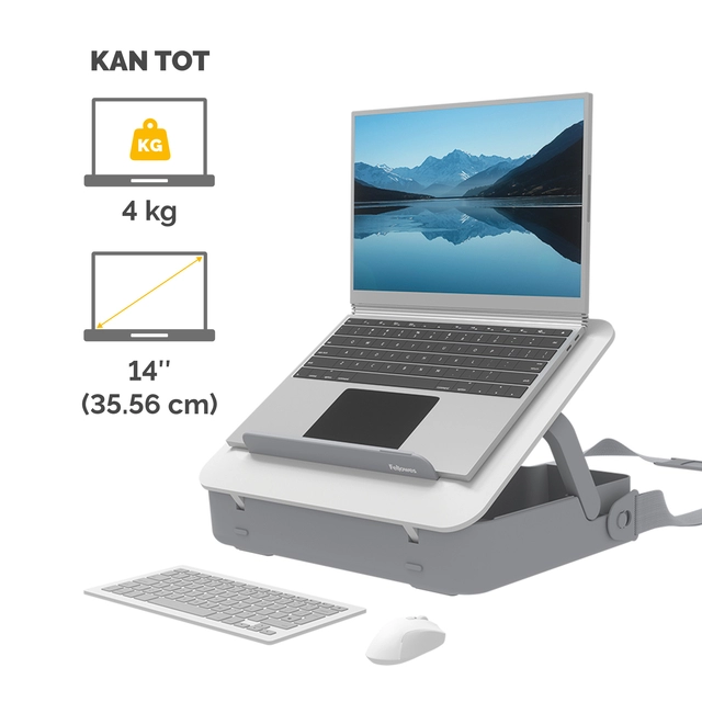 Een Laptopstandaard Draagtas Fellowes Breyta wit koop je bij Hoekmankantoorartikelen.nl