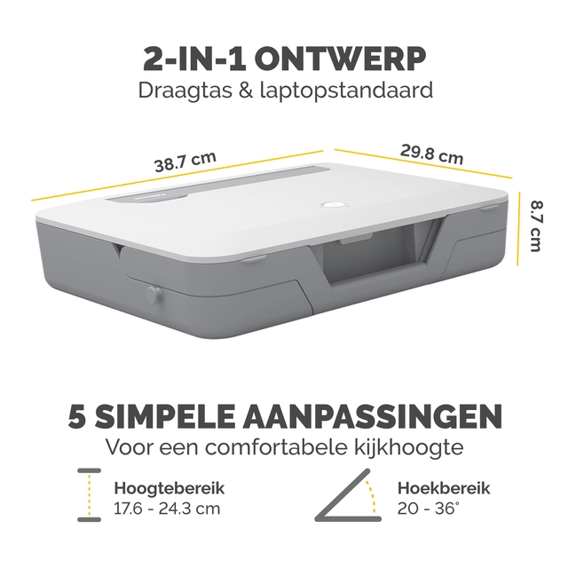 Een Laptopstandaard Draagtas Fellowes Breyta wit koop je bij Hoekmankantoorartikelen.nl