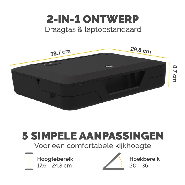 Een Laptopstandaard Draagtas Fellowes Breyta zwart koop je bij Hoekmankantoorartikelen.nl