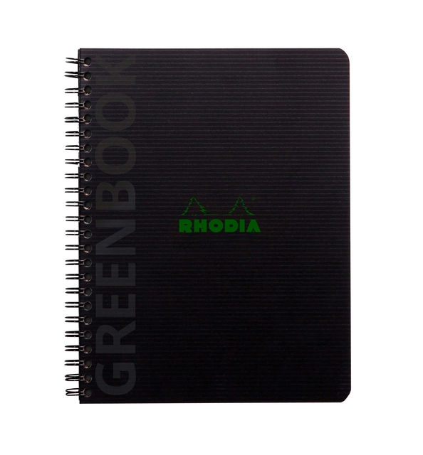 Een Notitieboek Rhodia Greenbook A5 lijn 6-gaats 180 pagina's 90gr zwart koop je bij VHK Kantoorartikelen