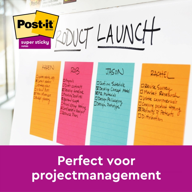 Een Memoblok 3M Post-it XL-LL Super Sticky 101mmx101mm groen met lijn 70 vel koop je bij Hoekmankantoorartikelen.nl