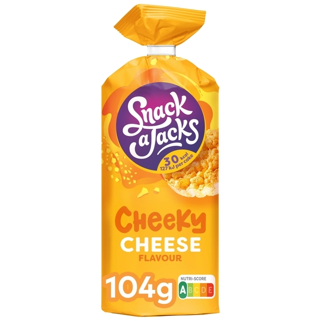 Een Rijstwafel Snack-a-Jacks cheese pak 104 gram koop je bij VHK Kantoorartikelen