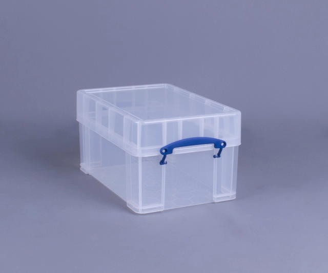 Een Opbergbox Really Useful 9 liter XL 395x255x205mm transparant wit koop je bij VHK Kantoorartikelen