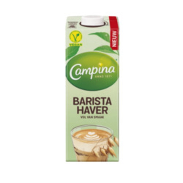 Een Haverdrink Campina plantaardig Barista pak 1 liter koop je bij Hoekmankantoorartikelen.nl