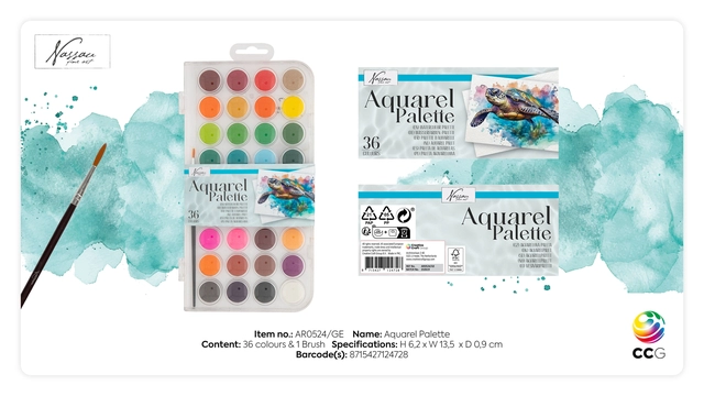 Een Aquarelverf Nassau fine art doos à 36 napjes koop je bij Clippz! Office Supplies