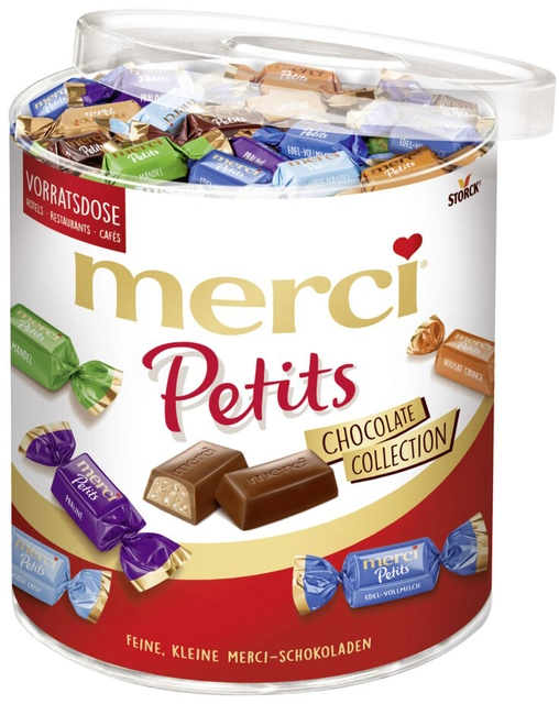 Een Chocolade Merci Petits pot 1 kilogram koop je bij Hoekmankantoorartikelen.nl