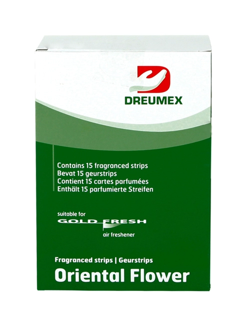 Een Luchtverfrisser Dreumex Gold Fresh Oriental Flower 15 strips koop je bij VHK Kantoorartikelen