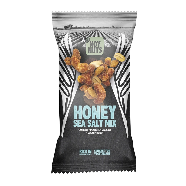 Een Noten NoyNuts honey sea salt mix zak 45 gram koop je bij VHK Kantoorartikelen