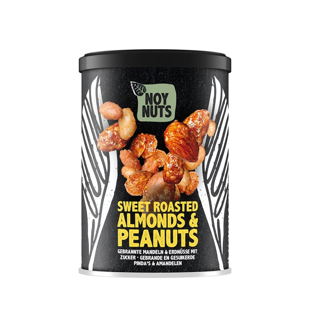 Een Pinda's NoyNuts gesuikerd en gebrand met amandelen blik 135 gram koop je bij VHK Kantoorartikelen