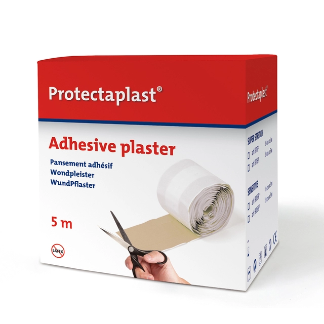 Een Elastische pleister Protectaplast bruin op rol 6cmx5m koop je bij Hoekmankantoorartikelen.nl