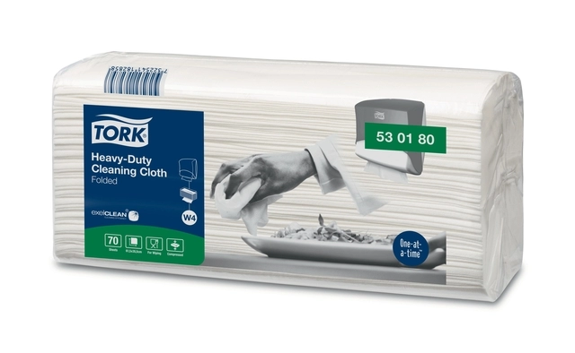 Een Reinigingsdoek Tork Heavy-Duty Cleaning XL W4 nonwoven 70 vel wit 530180 koop je bij Hoekmankantoorartikelen.nl