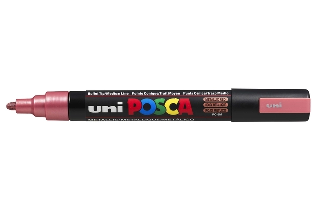 Een Verfstift Posca PC5M medium metallic rood koop je bij Hoekmankantoorartikelen.nl