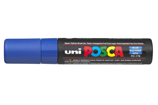 Een Verfstift Posca PC17K extra breed rechthoek donkerblauw koop je bij Hoekmankantoorartikelen.nl