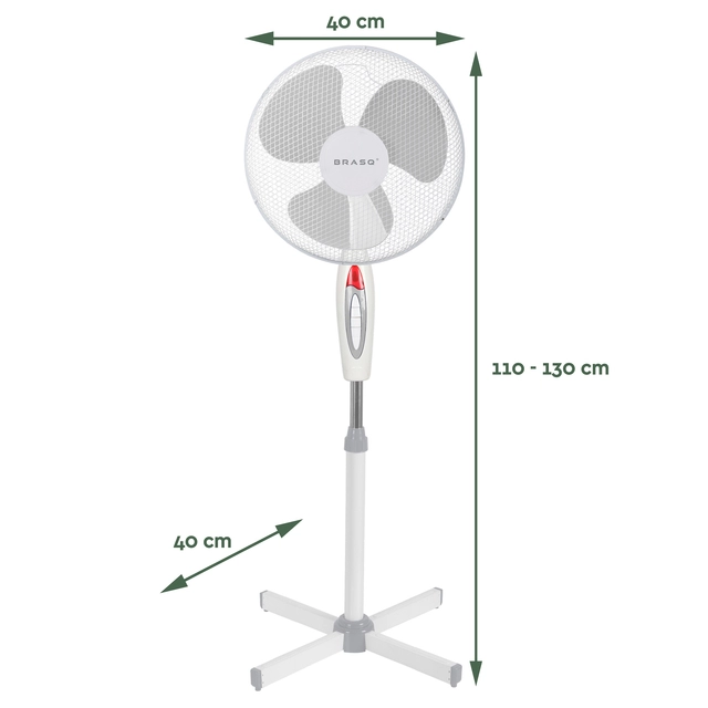 Een Statiefventilator BRASQ F300 Ø 40cm wit koop je bij Hoekmankantoorartikelen.nl