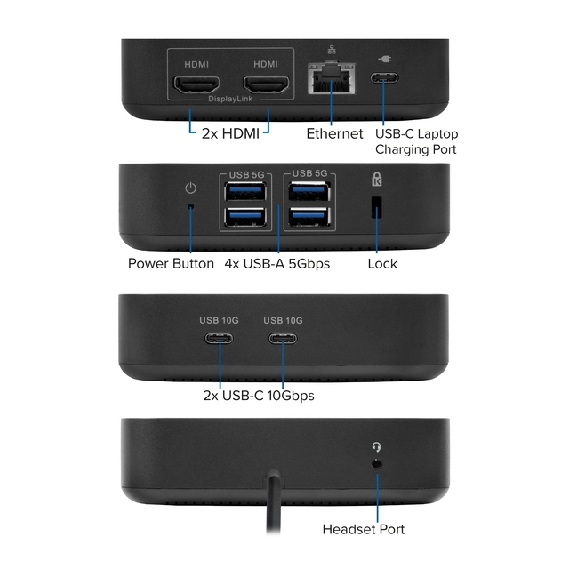 Een Dockingstation ACT USB-C Dual Monitor met Power Delivery koop je bij Hoekmankantoorartikelen.nl