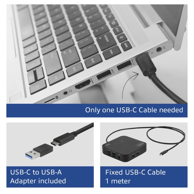 Een Dockingstation ACT USB-C Dual Monitor met Power Delivery koop je bij Hoekmankantoorartikelen.nl