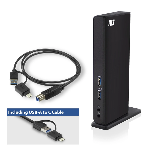 Een Dockingstation ACT USB-C Dual Monitor met laadpoort koop je bij Hoekmankantoorartikelen.nl