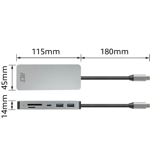 Een Dockingstation ACT USB-C 7-in-1 koop je bij Hoekmankantoorartikelen.nl