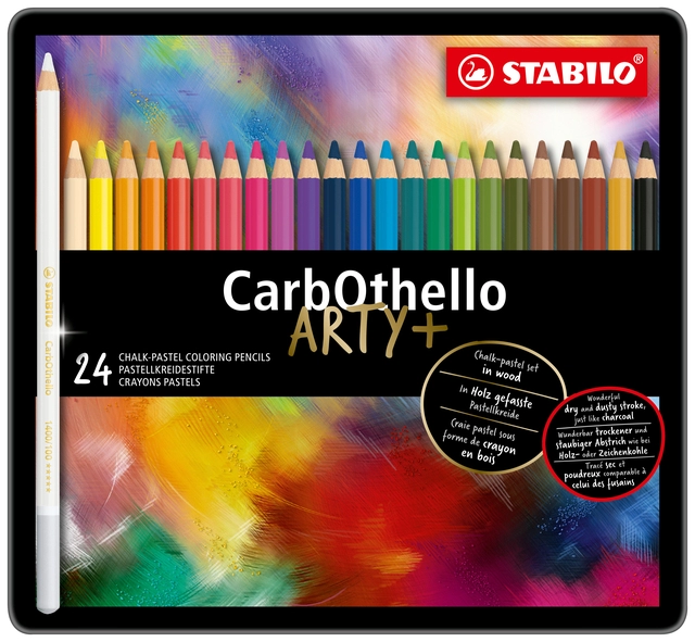 Een Kleurpotloden STABILO CarbOthello kalkpastel assorti blik à 24 stuks koop je bij Hoekmankantoorartikelen.nl