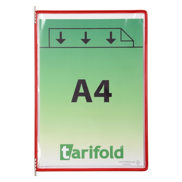 Een Zichtpaneel Tarifold A4 verticaal rood 10 stuks koop je bij PrimaOffice