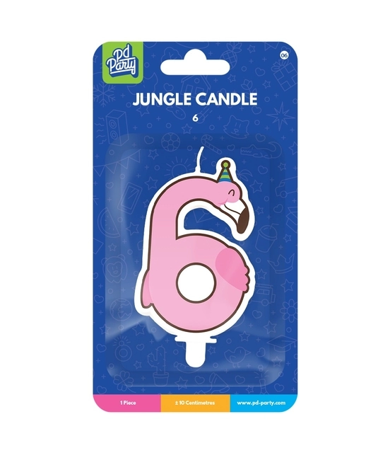 Jungle candle 6 Flamingo