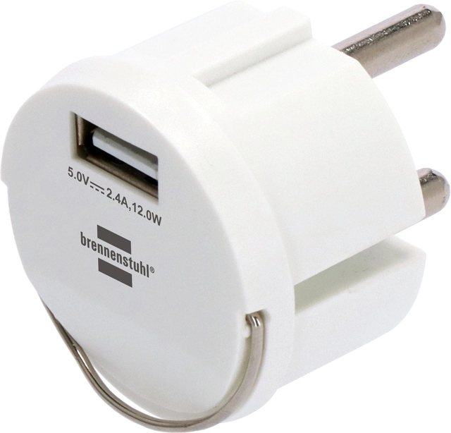 Een Stopcontactadapter Brennenstuhl USB A 2.4A wit koop je bij Boek en kantoorvakhandel Reterink