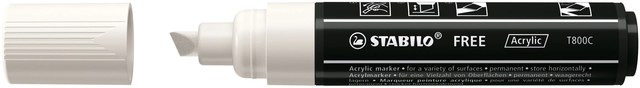 Een Acrylmarker STABILO Free Acrylic T800C wit koop je bij Clippz! Office Supplies