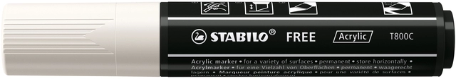 Een Acrylmarker STABILO Free Acrylic T800C wit koop je bij Clippz! Office Supplies