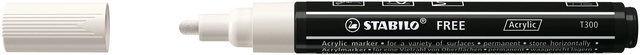 Een Acrylmarker STABILO Free Acrylic T300 wit koop je bij Clippz! Office Supplies