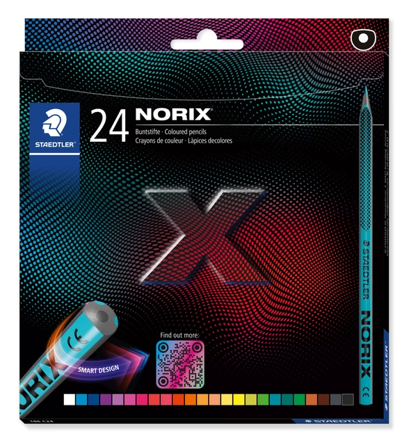 Een Kleurpotlood Staedtler Norix set à 24 kleuren koop je bij economaat.be