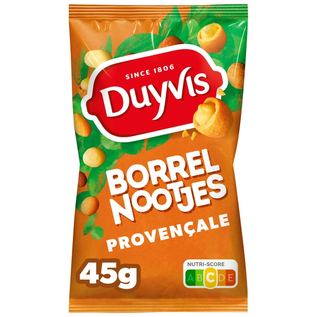 Een Duyvis Borrelnoot Provencale zakje 45 gram koop je bij Continu Kantoor