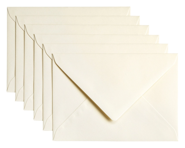 Een Envelop Papicolor C6 114x162mm metallic ivoor pak à 6 stuks koop je bij Hoekmankantoorartikelen.nl