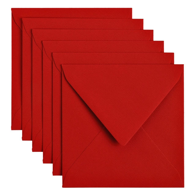 Een Envelop Papicolor 140x140mm rood pak à 6 stuks koop je bij Hoekmankantoorartikelen.nl