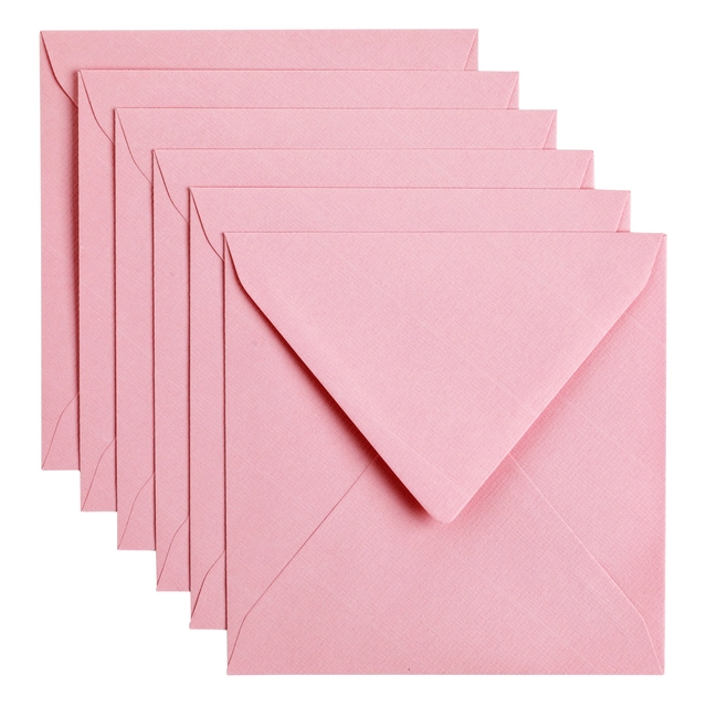 Een Envelop Papicolor 140x140mm babyroze pak à 6 stuks koop je bij Hoekmankantoorartikelen.nl