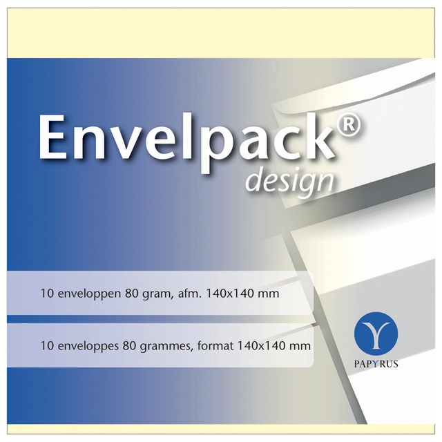 Een Envelop Papyrus Envelpack Design vierkant 140x140mm ivoor 894410 10 stuks koop je bij Hoekmankantoorartikelen.nl