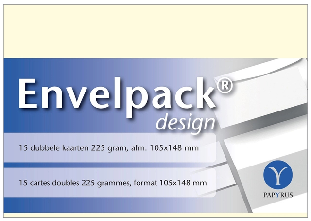 Een Dubbele kaart Papyrus Envelpack Design A6 105x148mm ivoor 894450 koop je bij VHK Kantoorartikelen