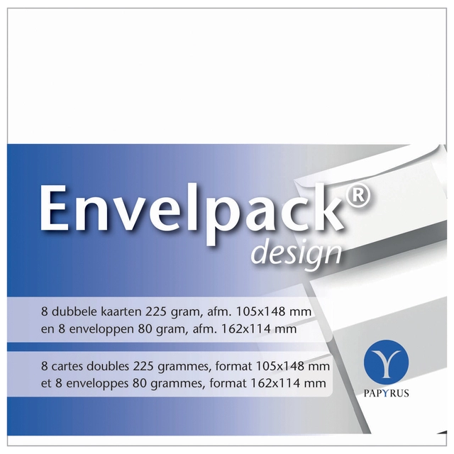 Een Dubbele kaart Papyrus Envelpack Design C6 114x162mm wit 894436 set van 8 koop je bij Hoekmankantoorartikelen.nl