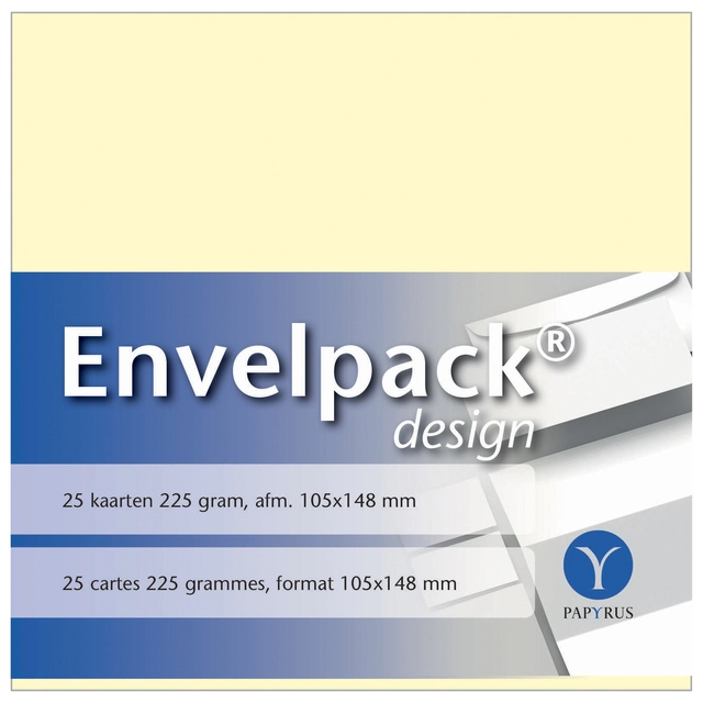 Een Enkele kaart Papyrus Envelpack Design A6 105x148mm ivoor 894420 koop je bij VHK Kantoorartikelen