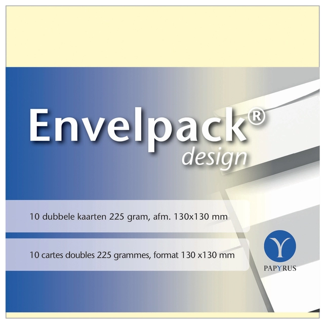 Een Dubbele kaart Papyrus Envelpack Design vierkant 130x130mm ivoor 894460 koop je bij VHK Kantoorartikelen