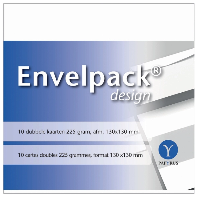 Een Dubbele kaart Papyrus Envelpack Design vierkant 130x130mm wit 894466 koop je bij VHK Kantoorartikelen