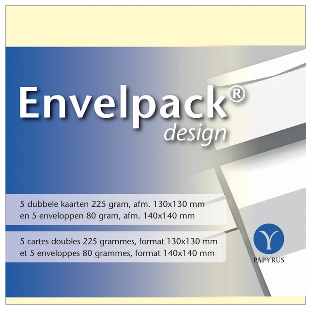 Een Dubbele kaart Papyrus Envelpack Design vierkant 140x140mm ivoor 894440 set van 5 koop je bij Hoekmankantoorartikelen.nl