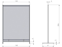 Een Vloerscheidingspaneel Nobo vrijstaand doorzichtig PVC 1480x2060mm koop je bij VHK Kantoorartikelen