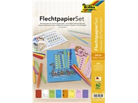 Een Vlechtpapierset Folia A4 8 designs 24 vel inclusief vlechtstroken koop je bij Hoekmankantoorartikelen.nl