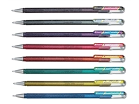 Een Gelschrijver Pentel K110 Dual medium metallic assorti 8 kleuren koop je bij Hoekmankantoorartikelen.nl