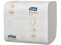 Een Toiletpapier Tork T3 gevouwen Premium Soft 2-laags 30x252vel 114273 koop je bij Hoekmankantoorartikelen.nl