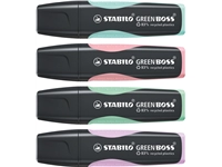 Een Markeerstift STABILO GREEN BOSS 6070/4 pastel assorti etui à 4 stuks koop je bij VHK Kantoorartikelen