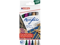 Een Acrylmarker edding e-5100 medium metallic assorti set à 5 stuks koop je bij VHK Kantoorartikelen