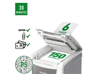 Een Papiervernietiger Leitz IQ Auto+ Office 150 P5 snippers 2x15mm koop je bij VHK Kantoorartikelen