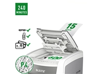 Een Papiervernietiger Leitz IQ Auto+ Pro 600 P4 snippers 4x28mm koop je bij VHK Kantoorartikelen